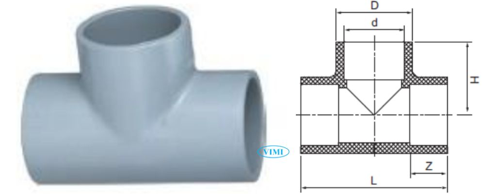 Tê nhựa GS cPVC công nghiệp kích thước của tê nhựa gs cpvc công nghiệp đều