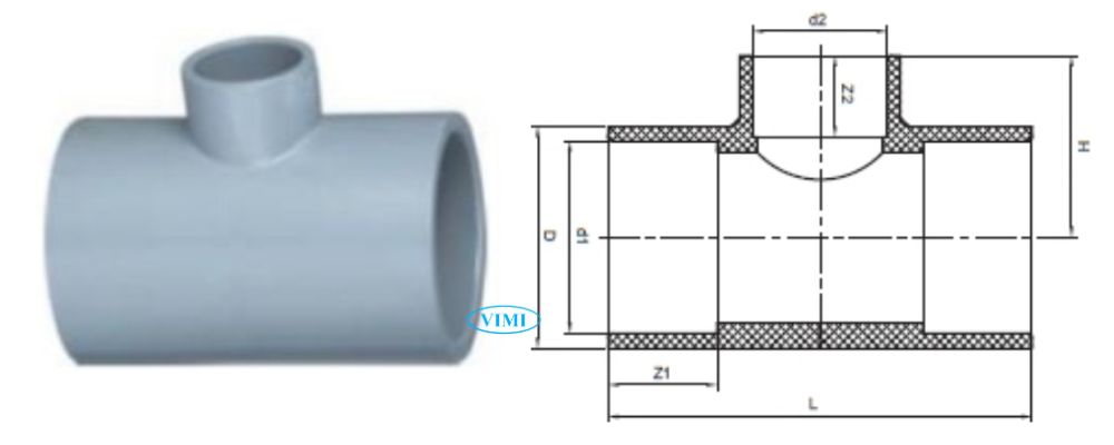 Tê nhựa GS cPVC công nghiệp kích thước của tê nhựa gs cpvc công nghiệp giảm