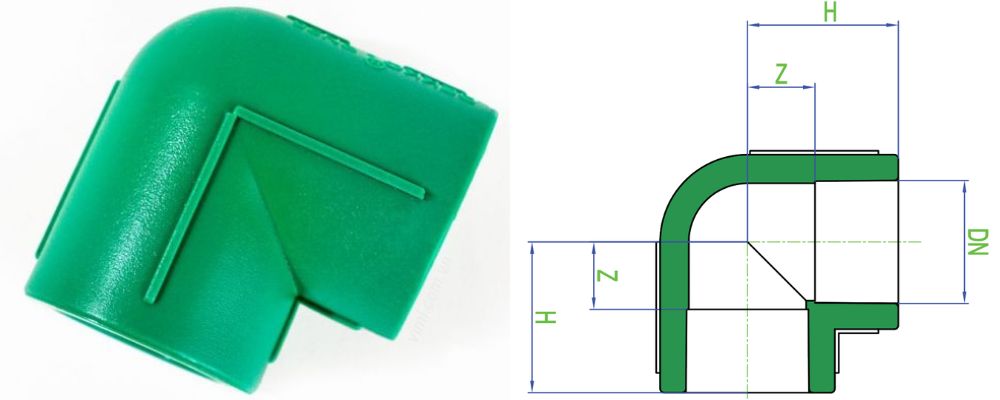 kích thước cút ppr dekko