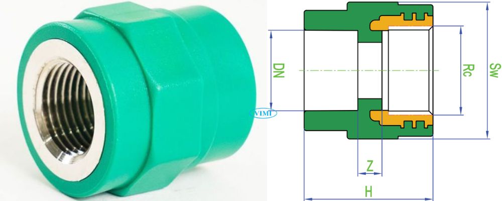 kích thước măng sông ppr dekko ren trong