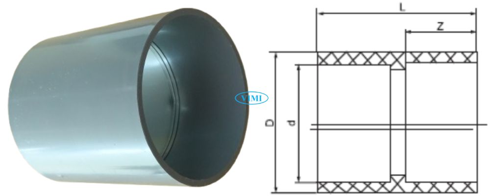 Nối nhựa GS cPVC công nghiệp kích thước nối nhựa gs cpvc công nghiệp dán keo