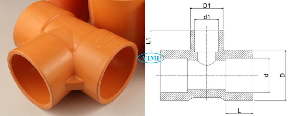 Tê nhựa GS cPVC PCCC kích thước tê giảm gs cpvc pccc