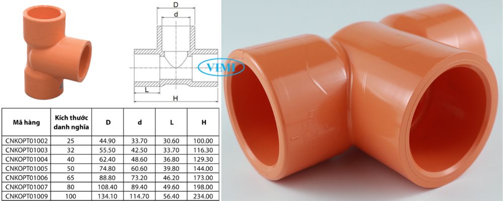 Tê nhựa GS cPVC PCCC kích thước tê nhựa gs cpvc pccc dán keo