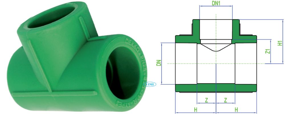 kích thước tê ppr dekko thu