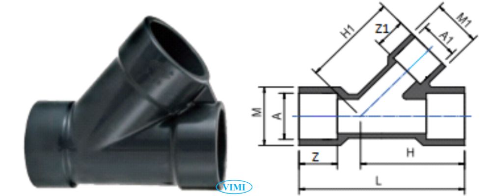 Y nhựa 45 độ GS cPVC công nghiệp kích thước y nhựa 45 độ gs cpvc công nghiệp