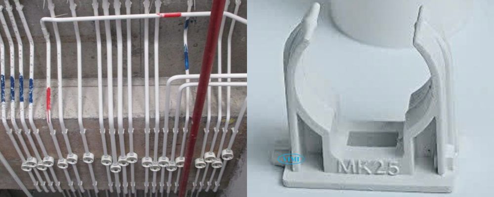 Kẹp ống dây điện PVC GS lắp đặt kẹp ống dây điện pvc gs