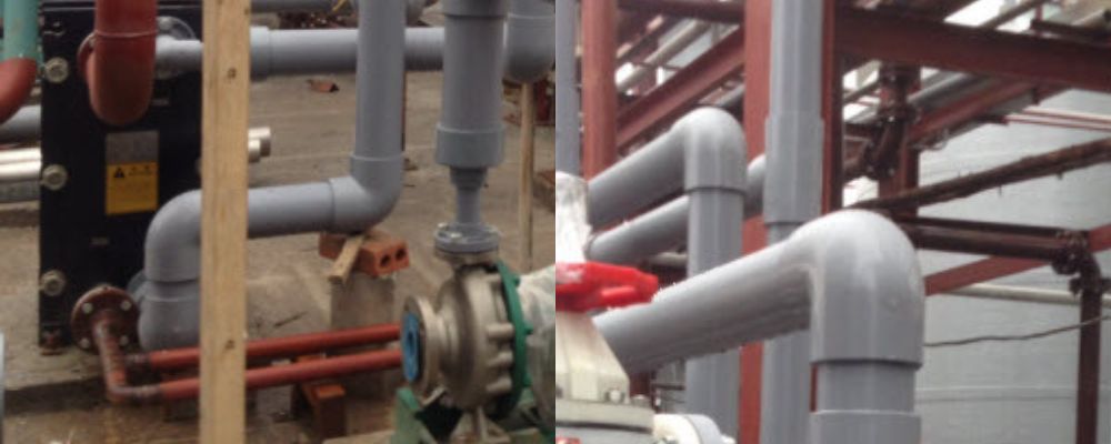 Cút nhựa GS cPVC công nghiệp lắp đặt thực tế cút nhựa gs cpvc công nghiệp