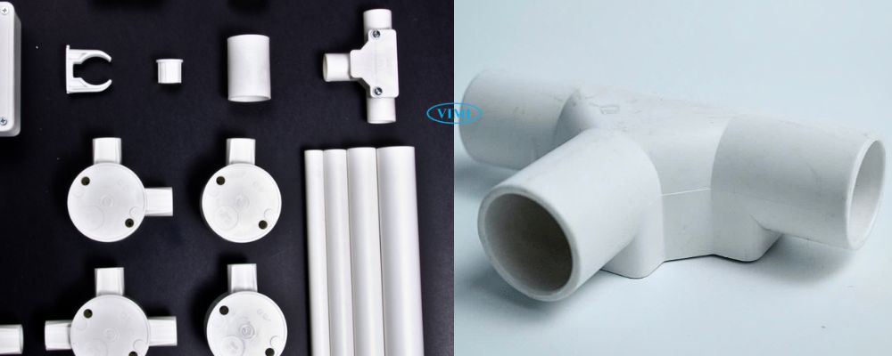 Tê nối ống dây điện có nắp PVC GS phụ kiện và ống đi kèm tê nối ống dây điện có nắp pvc gs