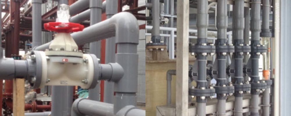 Mặt bích nhựa GS cPVC công nghiệp thực tế lắp đặt mặt bích nhựa gs cpvc công nghiệp