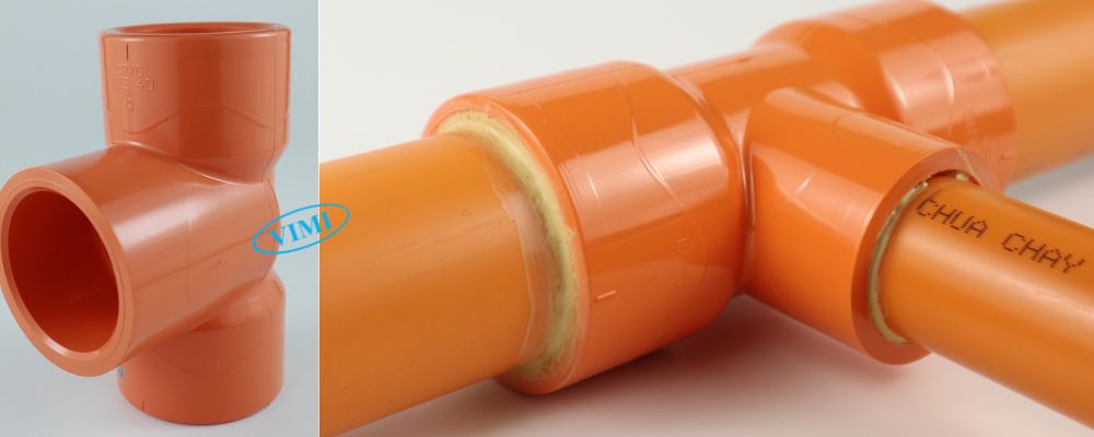 Tê nhựa GS cPVC PCCC thực tế lắp đặt nhựa gs cpvc pccc