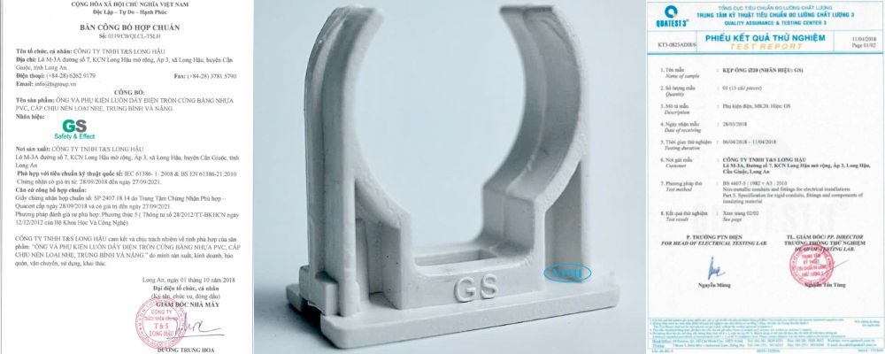 Kẹp ống dây điện PVC GS tiêu chuẩn kẹp ống dây điện pvc gs