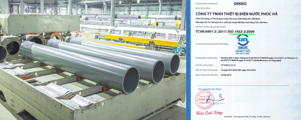 tiêu chuẩn ống upvc dekko