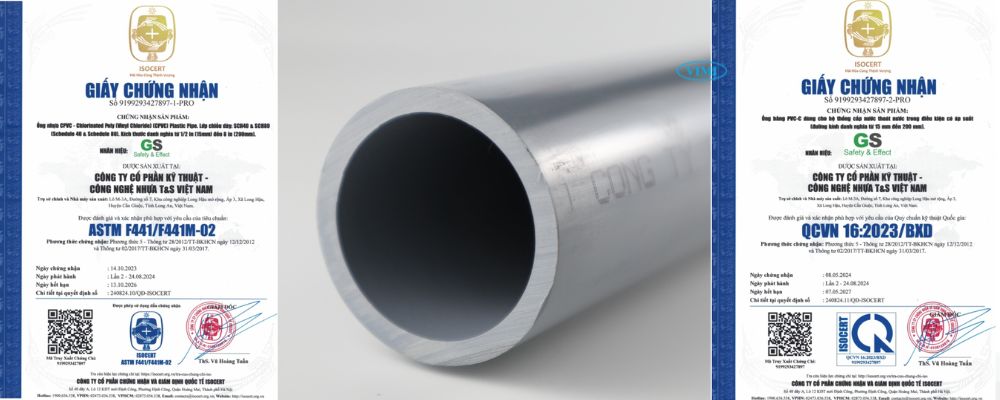 Ống nhựa GS cPVC công nghiệp SCH80 tiêu chuẩn ống gs cpvc công nghiệp sch80