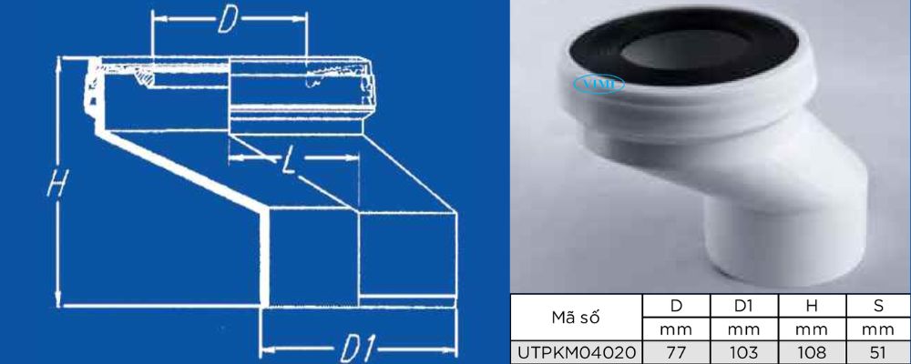 bản vẽ máng thu ống thoát upvc gs lệch trục 2 1 2 inch