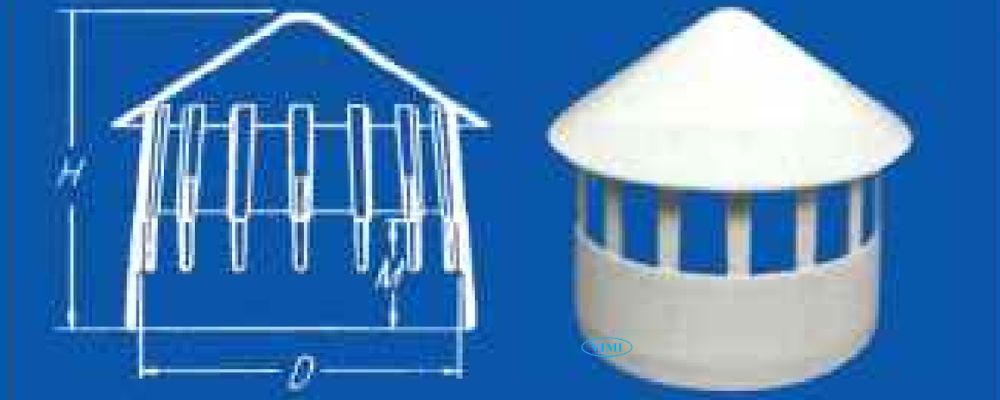 Nắp chụp thông hơi uPVC GS bản vẽ nắp chụp thông hơi upvc gs lồng ngoài ống