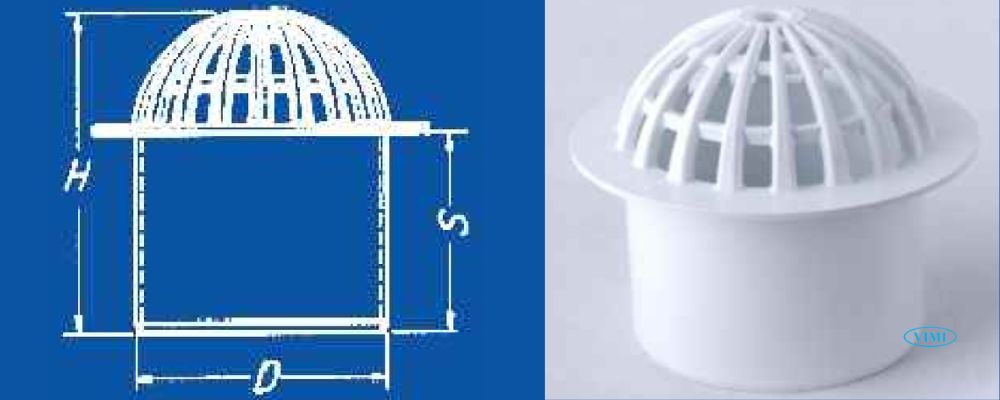 Phễu thu nước uPVC GS bản vẽ phễu thu nước upvc gs thoát dạng cầu cao