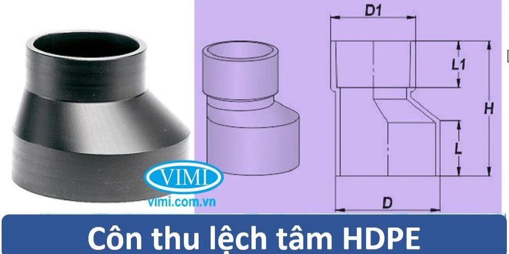côn thu hdpe lệch tâm