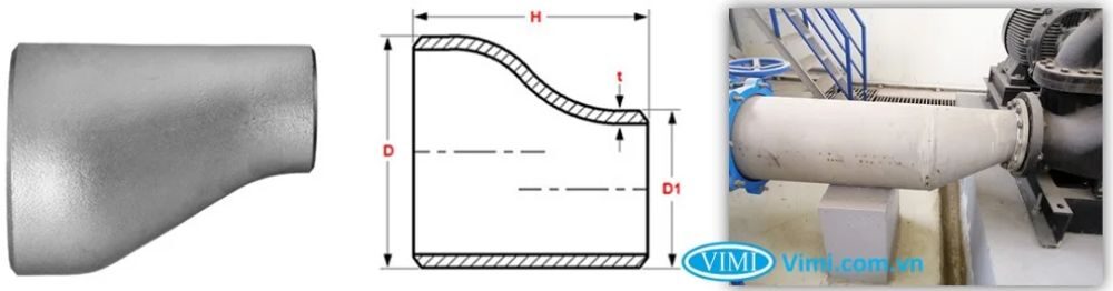 côn thu mạ kẽm lệch tâm