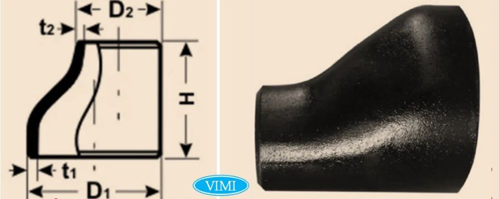côn thu thép đen lệch tâm