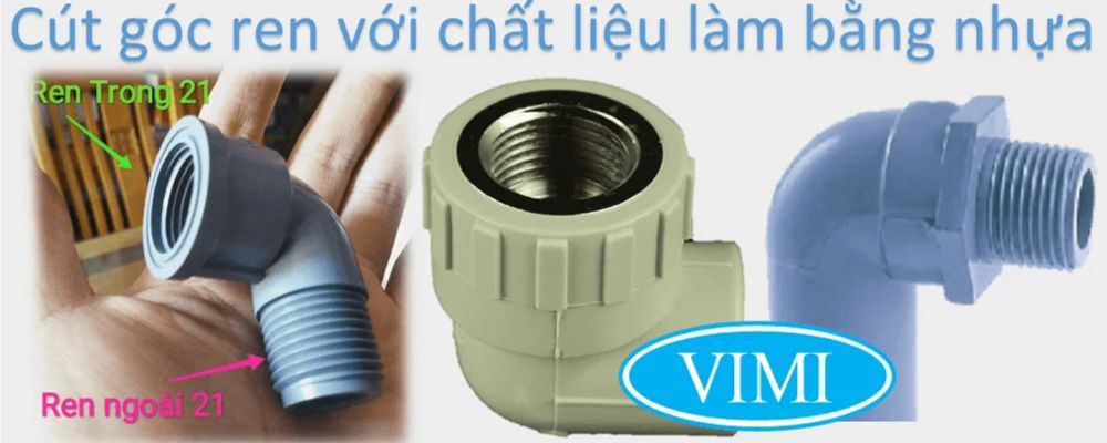 cút góc ren nhựa