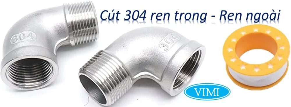 cút inox 304 nối ren