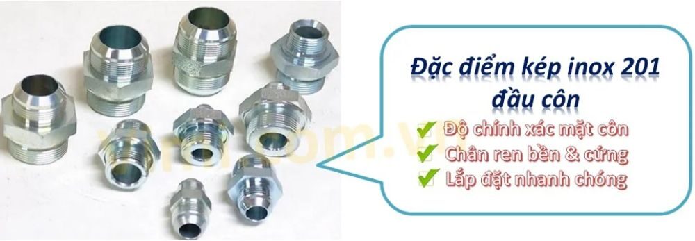 kép inox 201 đầu côn