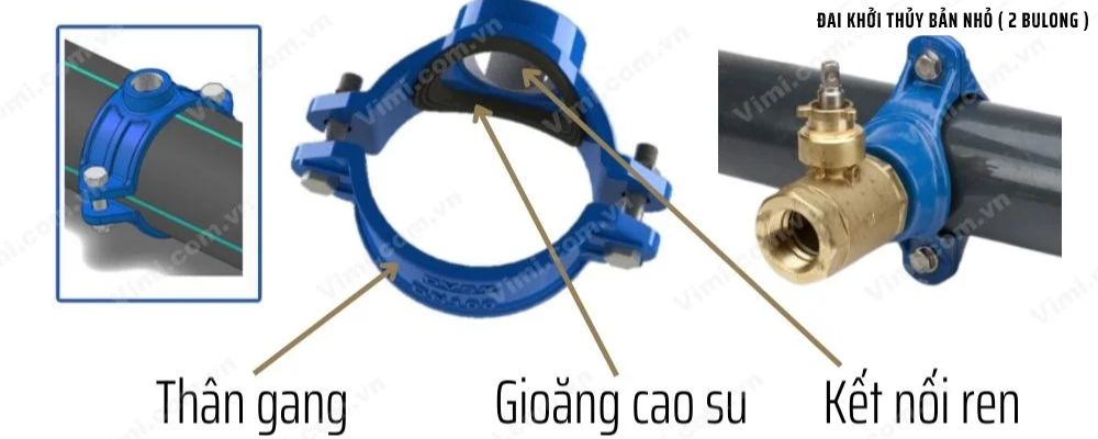 Đai khởi thủy bản nhỏ - Đai khởi thủy gang cấu tạo đai khởi thủy bản nhỏ