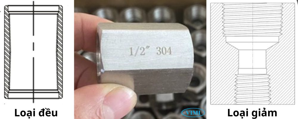 chủng loại măng sông inox 304