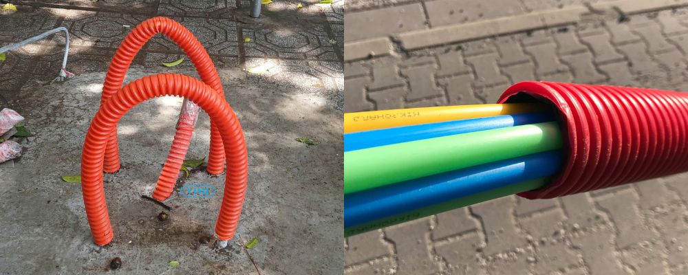 ống hdpe gân xoắn luồn dây điện