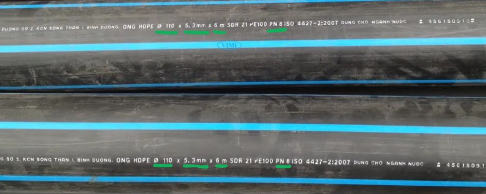 thông số kỹ thuật ống hdpe 110