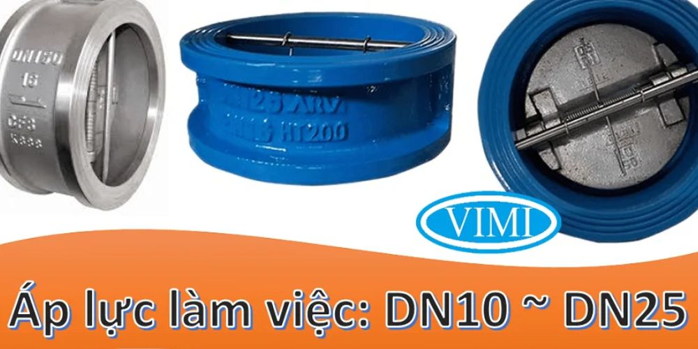 áp lực làm việc van 1 chiều cánh bướm dn80