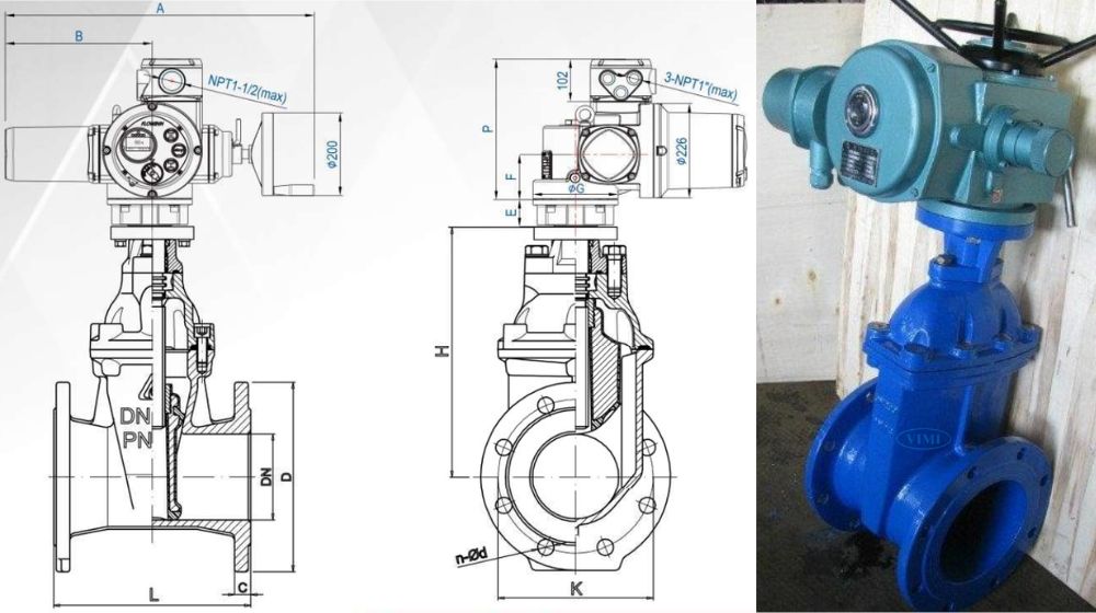 cấu tạo van cổng điều khiển điện