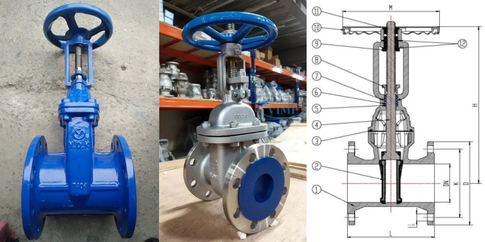 cấu tạo van cổng ty nổi