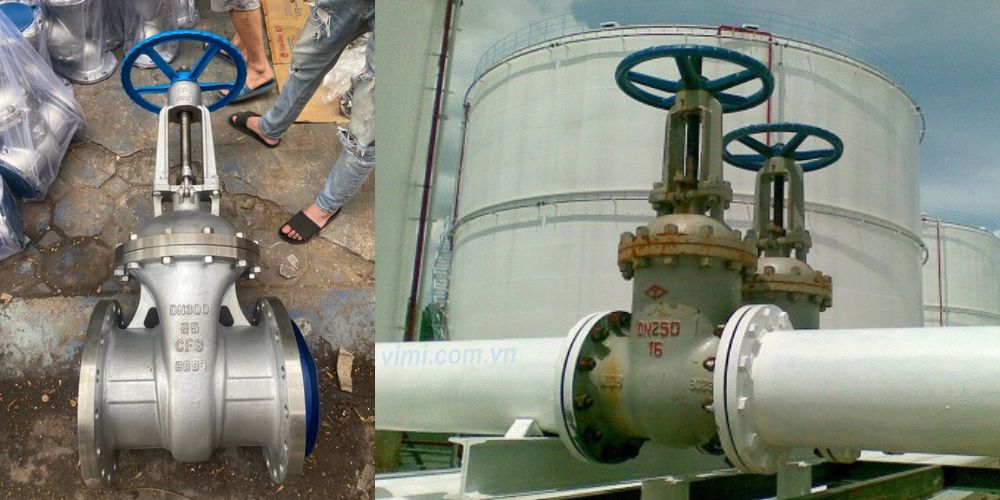 kích cỡ van cổng mặt bích