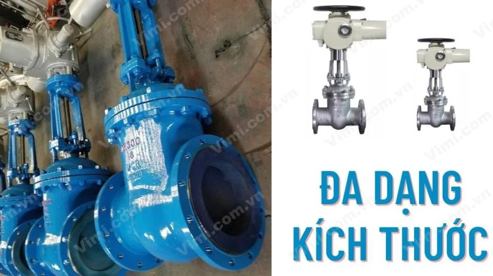 kích thước van cổng điều khiển điện
