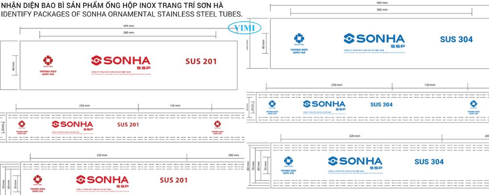 mác vật liệu ống inox trang trí sơn hà