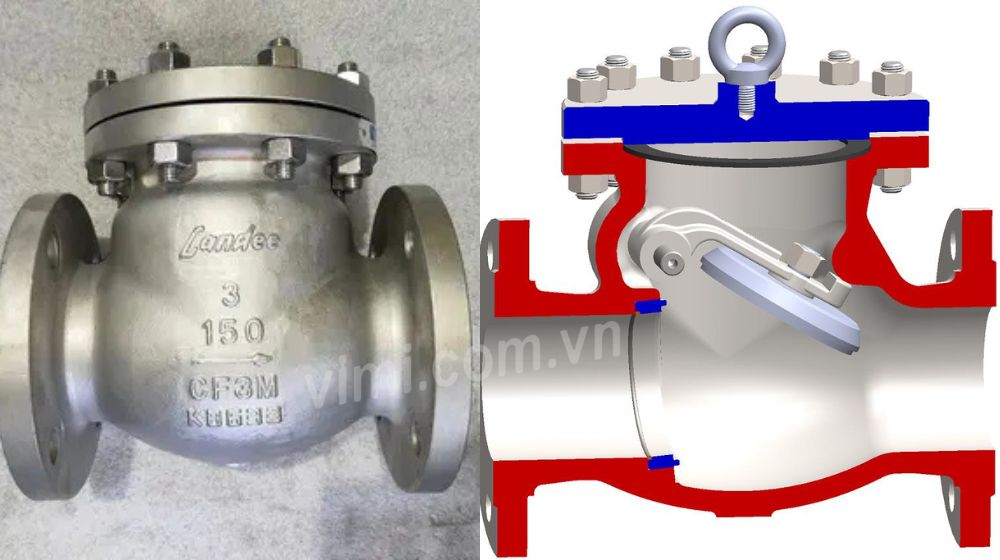 nguyên lý hoạt động của van 1 chiều lá lật dn80