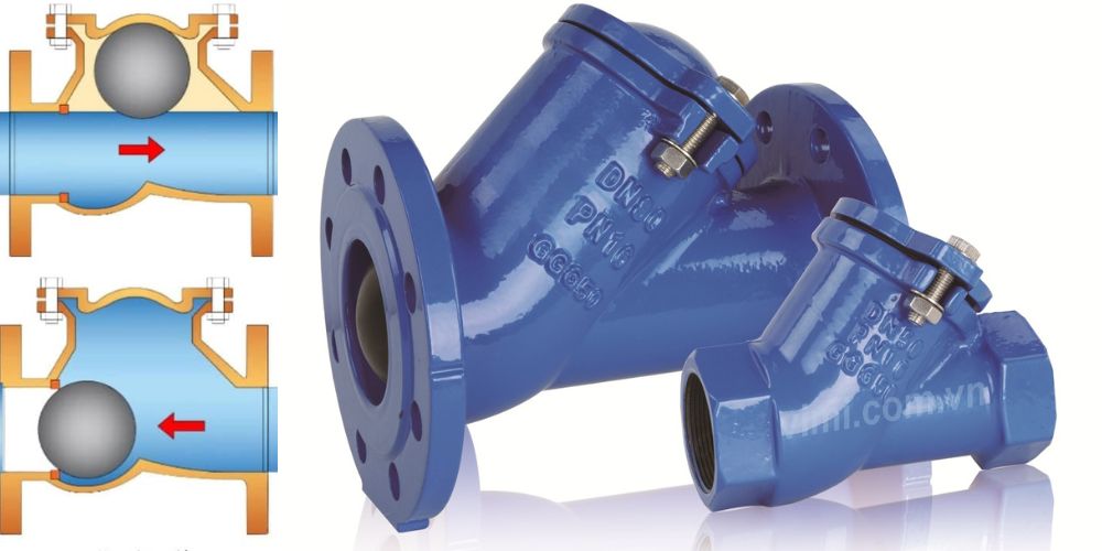 Van bi 1 chiều - Van 1 chiều bi nguyên lý hoạt động van bi 1 chiều