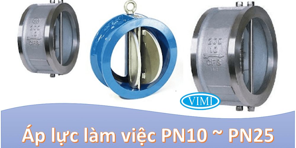 van 1 chiều cánh bướm dn100 áp lực làm việc