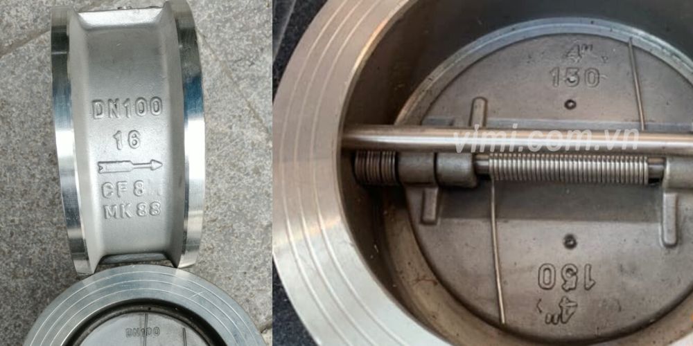 van 1 chiều cánh bướm dn100 inox