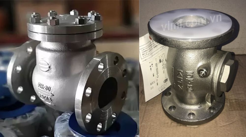 van 1 chiều lá lật dn80 inox