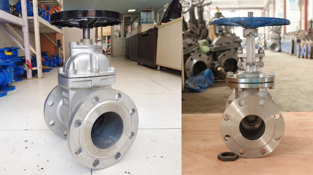 van cổng inox nối bích