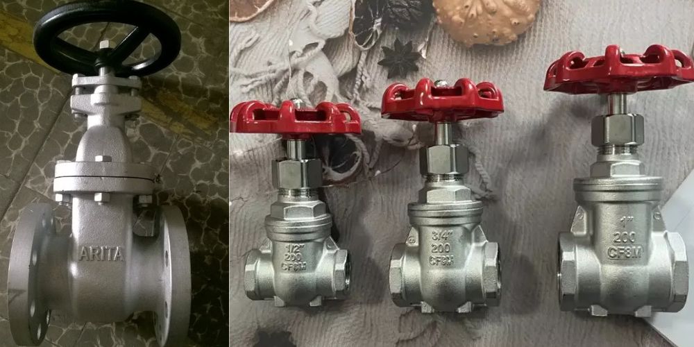 van cổng ty chìm tay quay inox