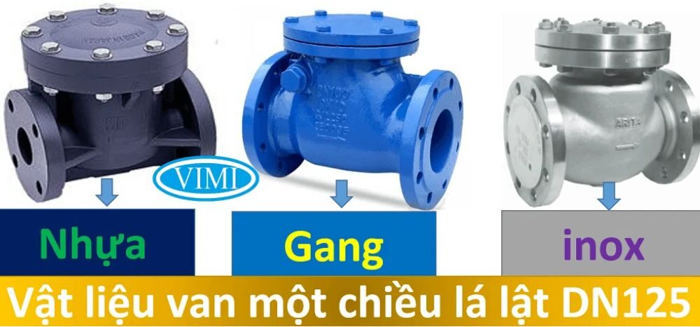 vật liệu van 1 chiều lá lật dn125