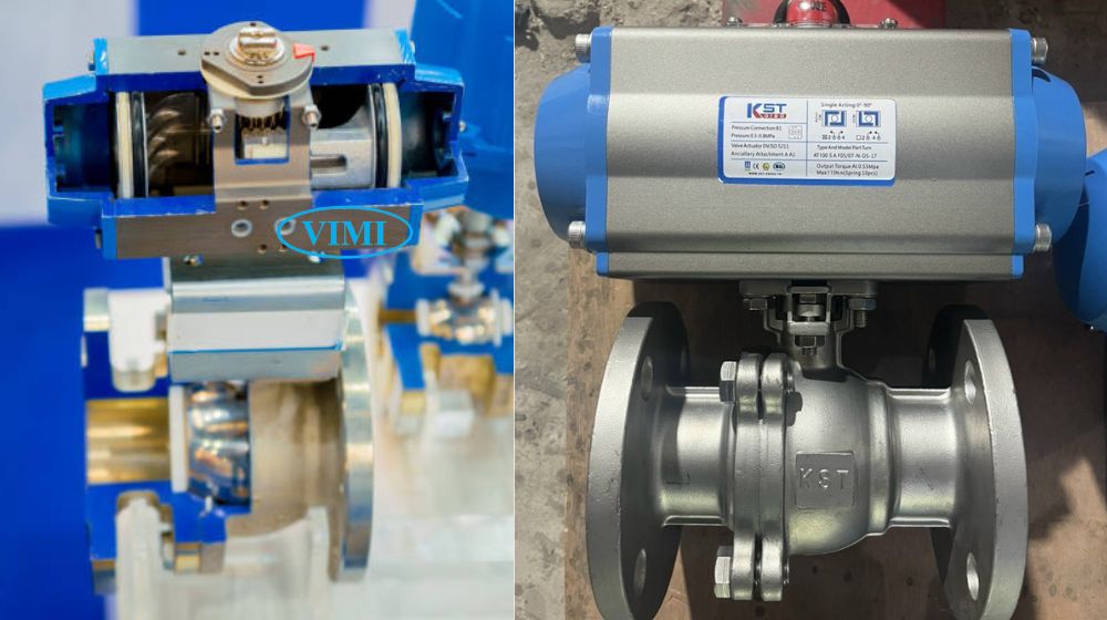 cấu tạo van bi 2 mảnh khí nén