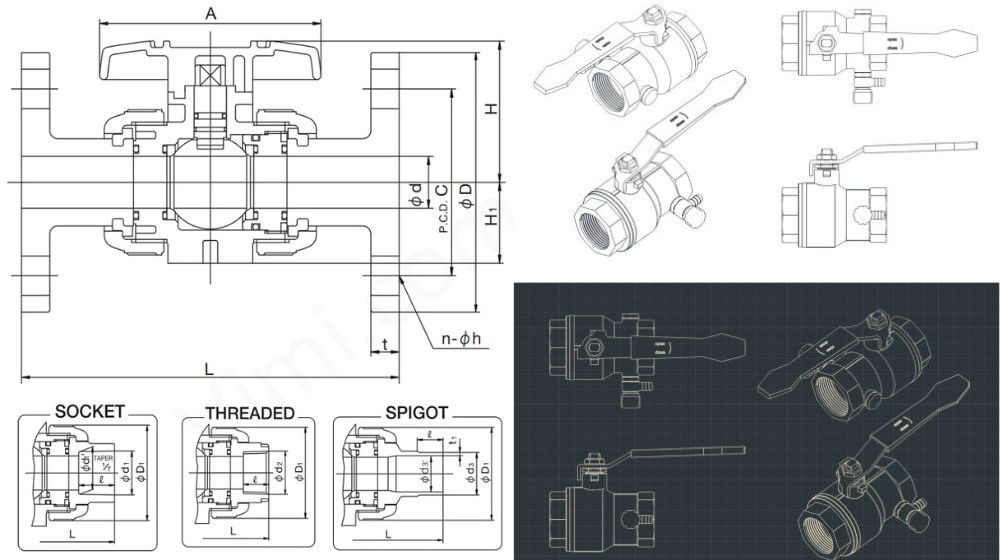 cấu trúc bản vẽ van bi