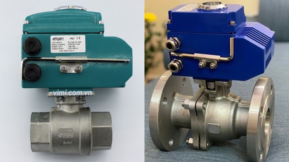 ghép van bi 2 mảnh điều khiển điện