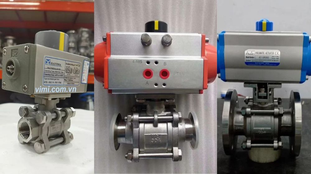 kết nối van bi 3 mảnh khí nén