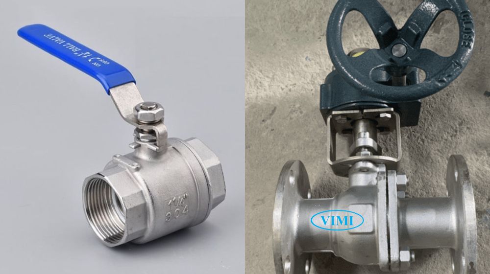 So sánh van bi tay gạt và tay quay khác nhau giữa van bi tay gạt và tay quay