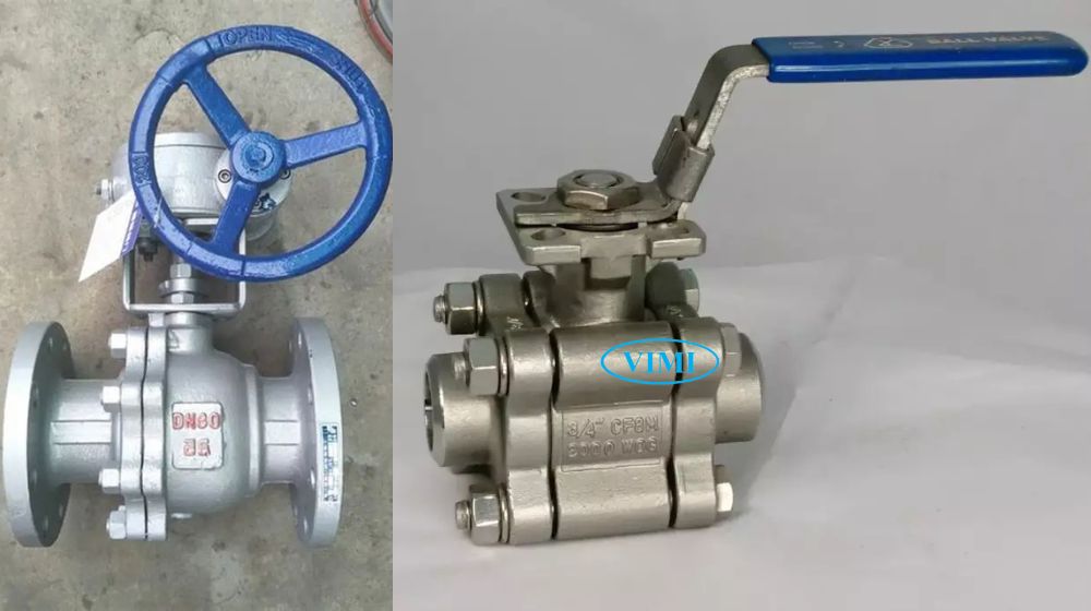 So sánh van bi tay gạt và tay quay kích thước van bi tay gạt và tay quay